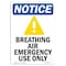 Signmission OSHA Notice Sign, Breathing Air Emergency With Symbol, 10in X 7in Aluminum, 7" W, 10" L, Portrait OS-NS-A-710-V-10384 - alternate 1